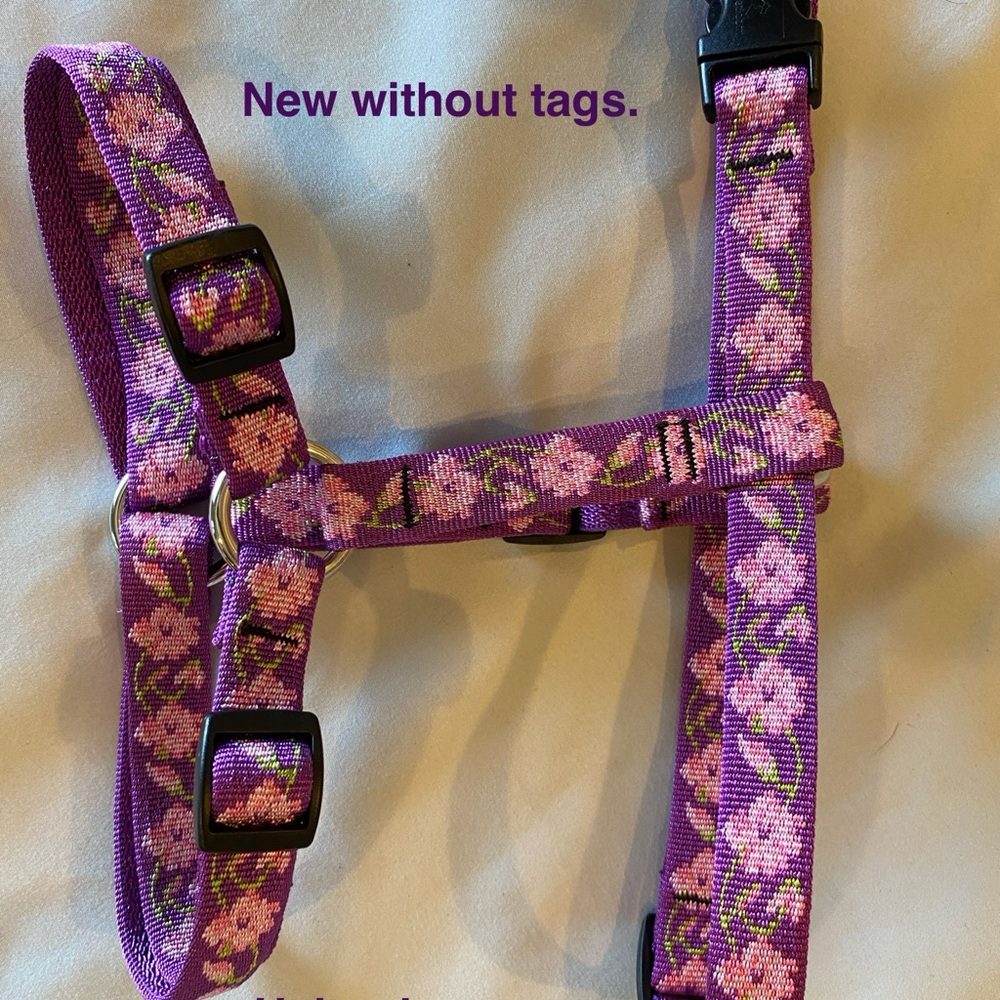 Purple & Pink Floral Dog Harness (medium)